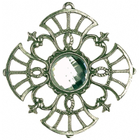 Pewter Ornament Christmas Tree Decoration Ornament-Star No. 3 antique finish with Stone white