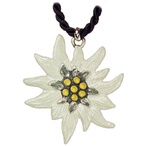 Pewter Necklace Edelweiss white
