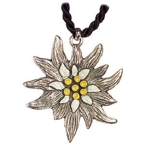 Pewter Necklace Edelweiss silver coloured