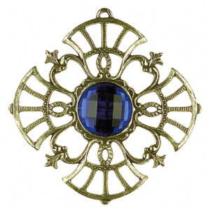 Ornament-Stern Nr. 3 mit Schmuckstein blau
