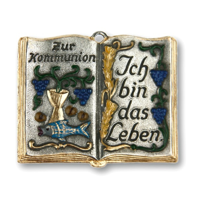 Pewter Ornament Bible "Communion"