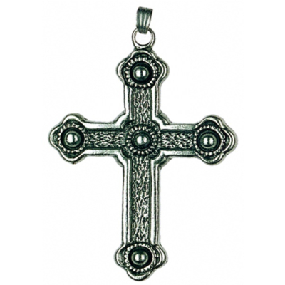 Pewter Ornament Cross antique finish with Pellets