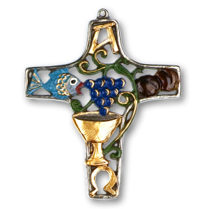Pewter Ornament Liturgical Cross small