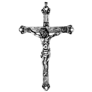 Pewter Ornament Cross large with antique finish