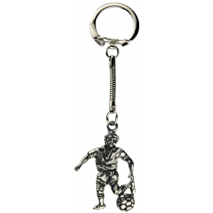 Pewter Keychain Soccer Player with antique finish
