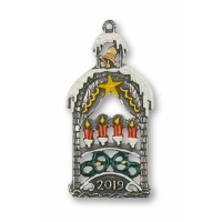 Pewter Ornament Christmas Motiv 2019 Candles in the Window