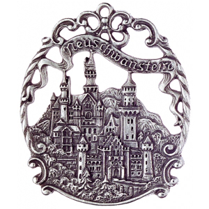 Pewter Ornament Town Picture small Castle Neuschwanstein...