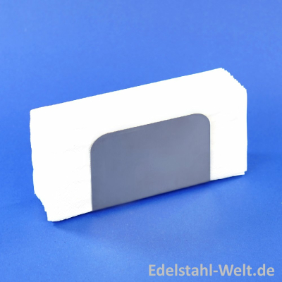 Serviettenhalter Rechteck aus Edelstahl, inkl. Logogravur
