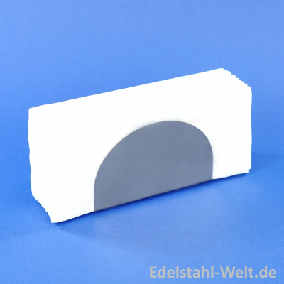 Serviettenhalter Halbkreis aus Edelstahl, inkl. Logogravur