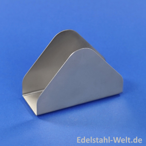 Serviettenhalter Dreieck aus Edelstahl, inkl. Logogravur 