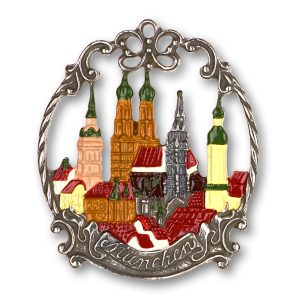 Pewter Ornament Town Picture small Munich