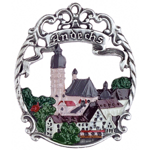 Pewter Ornament Town Picture small Andechs