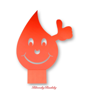 Aufsteller BloodyBuddy®, Höhe ca. 75 cm, doppelseitig Farbe 03 rot