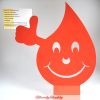Aufsteller BloodyBuddy®, Höhe ca. 75 cm, doppelseitig Farbe 03 rot