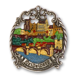 Pewter Ornament Town Picture small Heidelberg