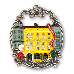 Pewter Ornament Town Picture small Salzburg Mozart House