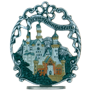 Pewter Ornament Standing Town Picture small Neuschwanstein