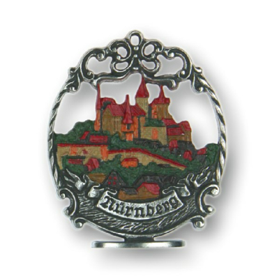 Pewter Ornament Standing Town Picture small Nuremburg "Nürnberg"