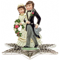 Pewter Candlestick Star Bridal Pair