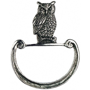 Pewter Napkin Ring Owl with antique finish