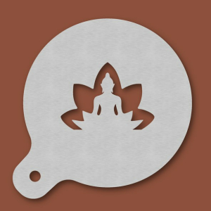 Cappuccino-Schablone Buddha in Lotusblüte