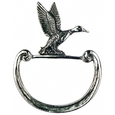 Pewter Napkin Ring Flying Duck with antique finish