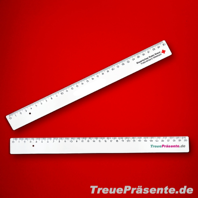 Lineal 30 cm weiß, inklusive individuellem Druck