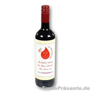 Rotwein Merlot 0,75 l mit individuell bedrucktem Etikett