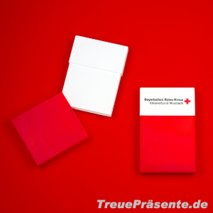 Visitenkartenbox, rot/weiß, inklusive individuellem...