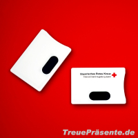 Kartenhülle schmal mit RFID Ausleseschutz weiß/schwarz, inklusive individuellem Druck
