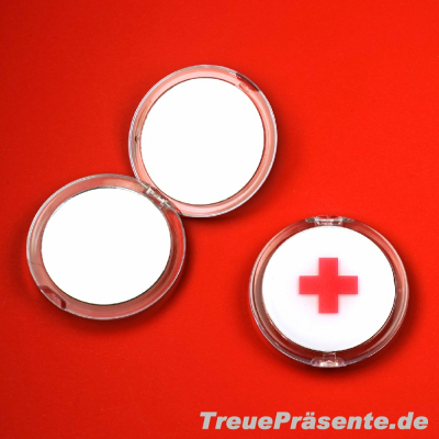Schminkspiegel rund weiß, inklusive individuellem Druck