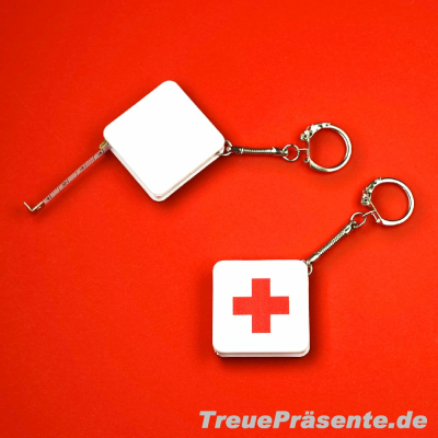 Rollmaßband eckig weiß 1 m mit Schlüsselanhänger,...