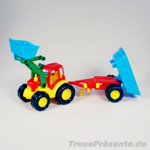 Spielzeug Schaufellader mit Anhänger, ca. 60 x 16 x 16 cm