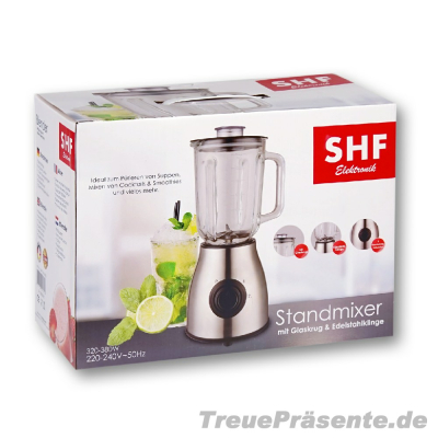 Edelstahl Standmixer, 1,5 l mit Glasbehälter