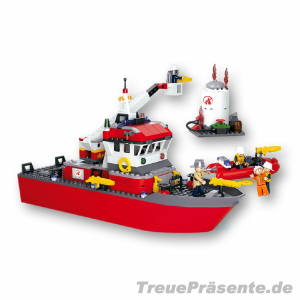 Feuerwehr-Löschboot Steckbausteinkasten, 429-teilig