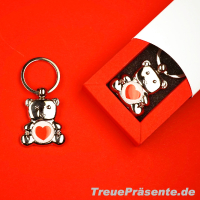 Schlüsselanhänger Bär mit Herz, ca. 7,5 cm, in Geschenkverpackung