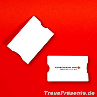 RFID-Kartentresor weiß, ca. 9 x 6 x 0,4 cm, inklusive individuellem Druck