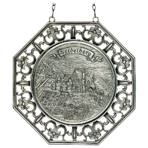 Pewter frame ornaments with large city plaque