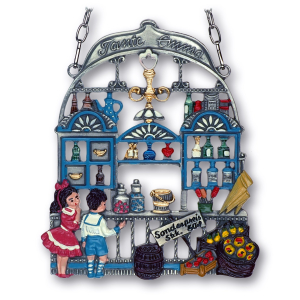 Pewter Picture Traditional small Shop „Tante...