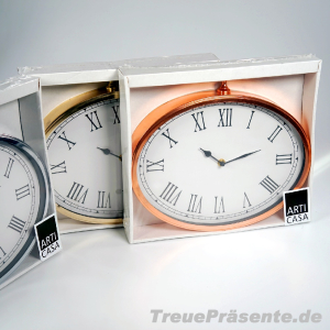 Wanduhr oval im Retro-Design, ca. 32 cm, farblich sortiert