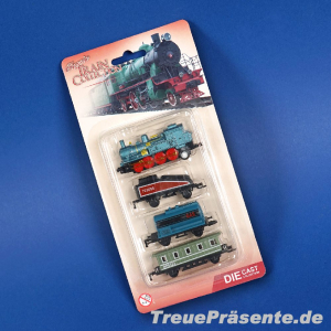 Eisenbahn aus Metall inkl. Lok und drei Waggons