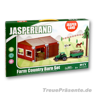 Bauernhof-Bausatz inklusive Tieren und Traktor in Koffer-Box