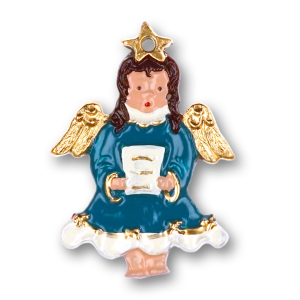 Pewter Ornament Choir-Angel with Music Score