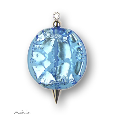 Anhänger -308- hellblau (Glasperle flach groß)