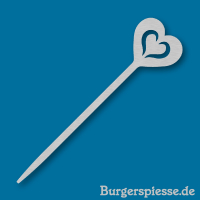 Hamburger- / Burgerspieß 202 mit Ausstanzung Herz im Herz