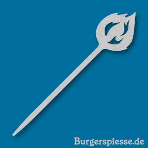 Hamburger- / Burgerspieß 203 mit Ausstanzung Flamme