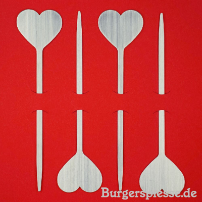 Burgerspieße 109 Herz 4er-Geschenkset aus Edelstahl inkl....