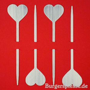 Burgerspieße 109 Herz 4er-Geschenkset aus Edelstahl...