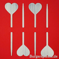 Burgerspieße 109 Herz 4er-Geschenkset aus Edelstahl inkl. Logogravur