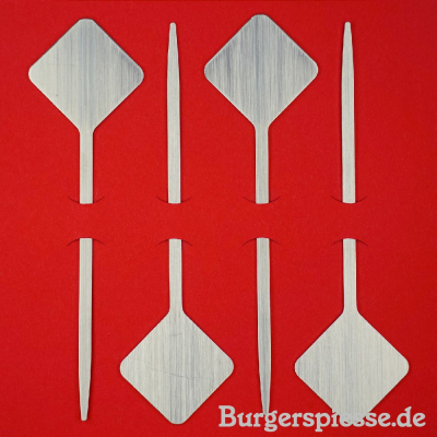 Burgerspieße 110 Raute 4er-Geschenkset aus Edelstahl inkl. Logogravur